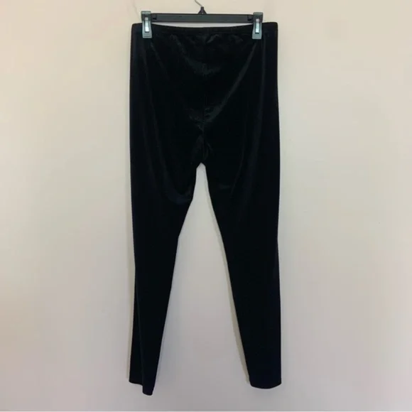 NWT New Eileen Fisher Black Ankle Length Slim Fit Stretch Velvet Knit Leggings - Picture 5 of 7